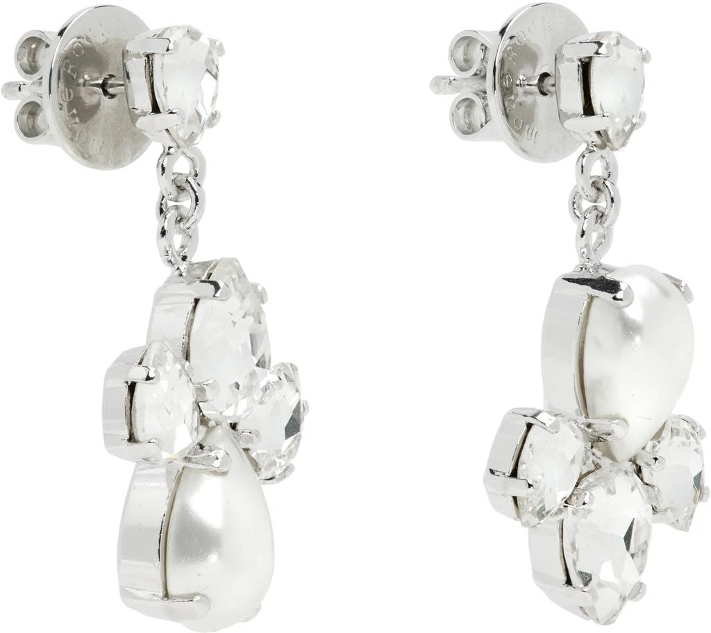 Simone Rocha Silver Victorian Faux-Pearl 
Crystal Floret Drop Earrings 2