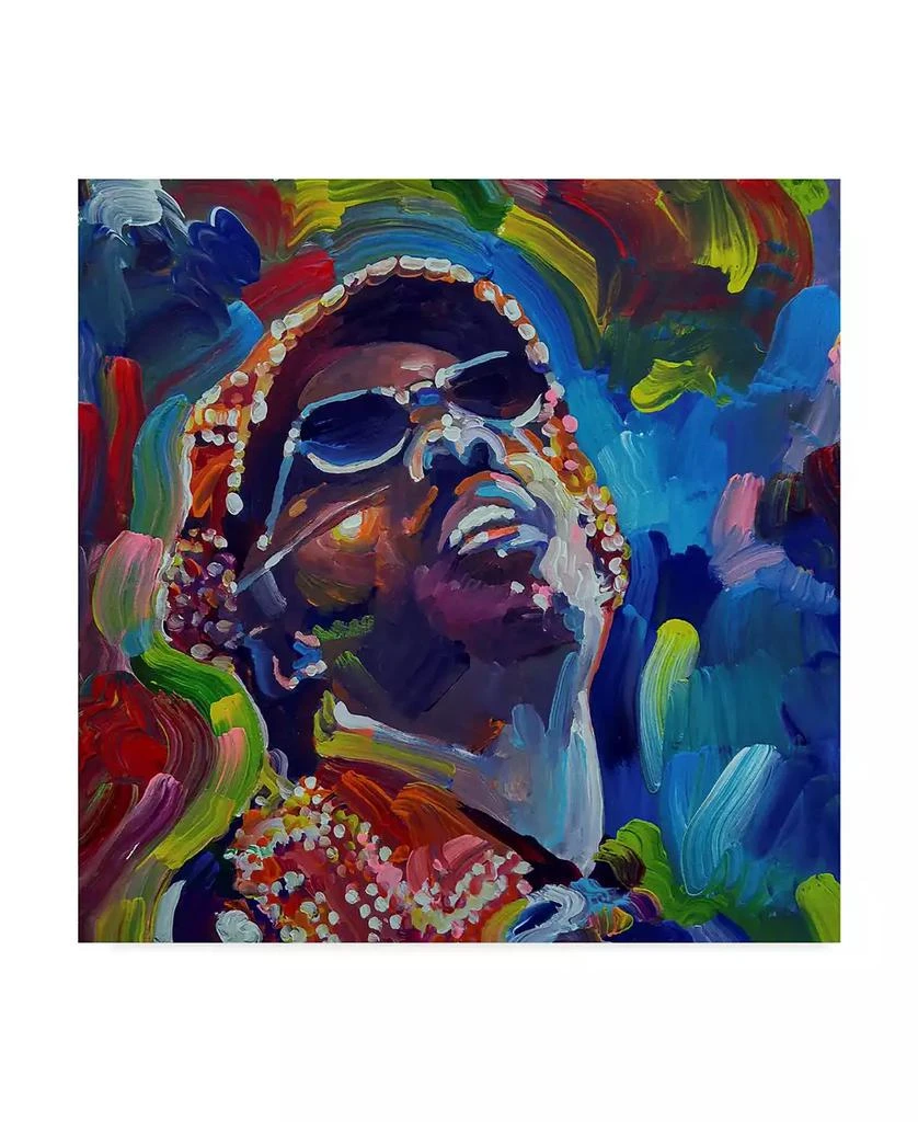 Trademark Global Howie Green 
Stevie Wonder
 Canvas Art - 18" x 18"