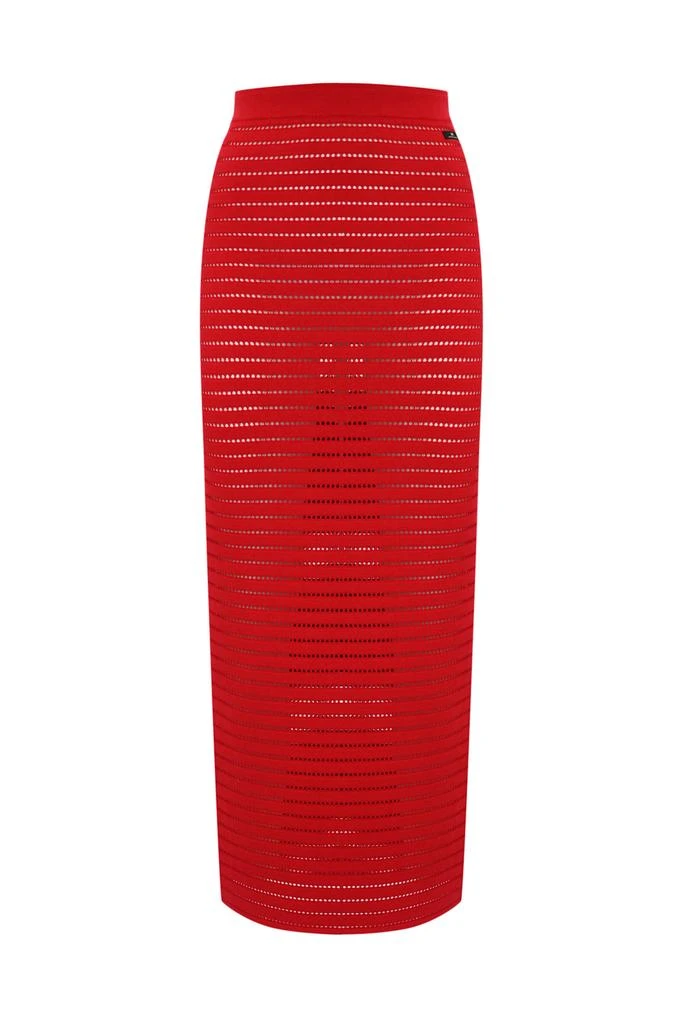 ELISABETTA FRANCHI Perforated Knit Skirt 1