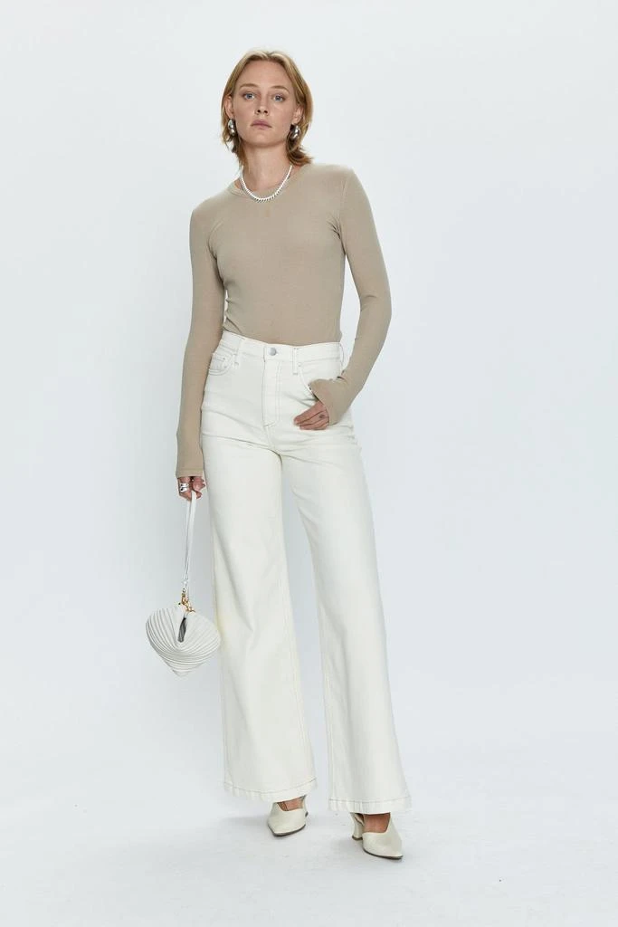 Pistola Denim Lana High Rise Ultra Wide Leg - Ecru 5