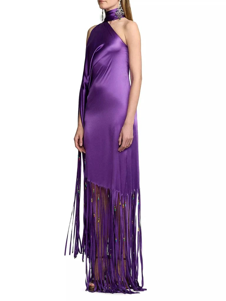 Ralph Lauren Marlee Fringed Silk Halterneck Dress 4