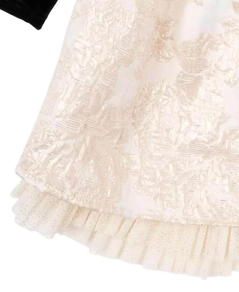 Rare Editions Baby Girl Velvet Brocade Social Dress 5