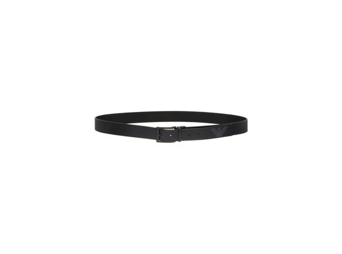 Emporio Armani Ceinture Homme-Logo Noir/Gris 1