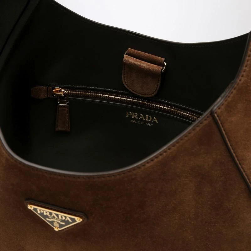 Prada Large brown suede bag 5