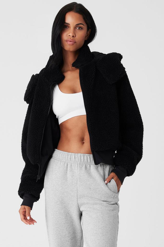 Alo Faux Fur Foxy Jacket - Black - Jackets - Free Shipping
