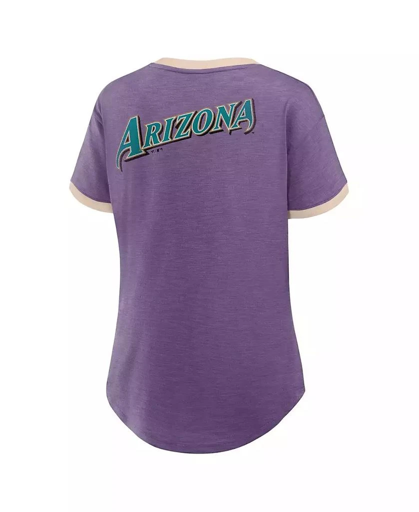 Fanatics Women's Purple Arizona Diamondbacks Binge Worthy Stadium Slub V-Neck T-Shirt 2