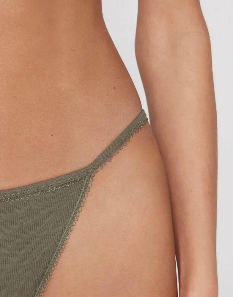 Tezenis Tezenis Cotton cutie tanga panel g-string in pastel military 2