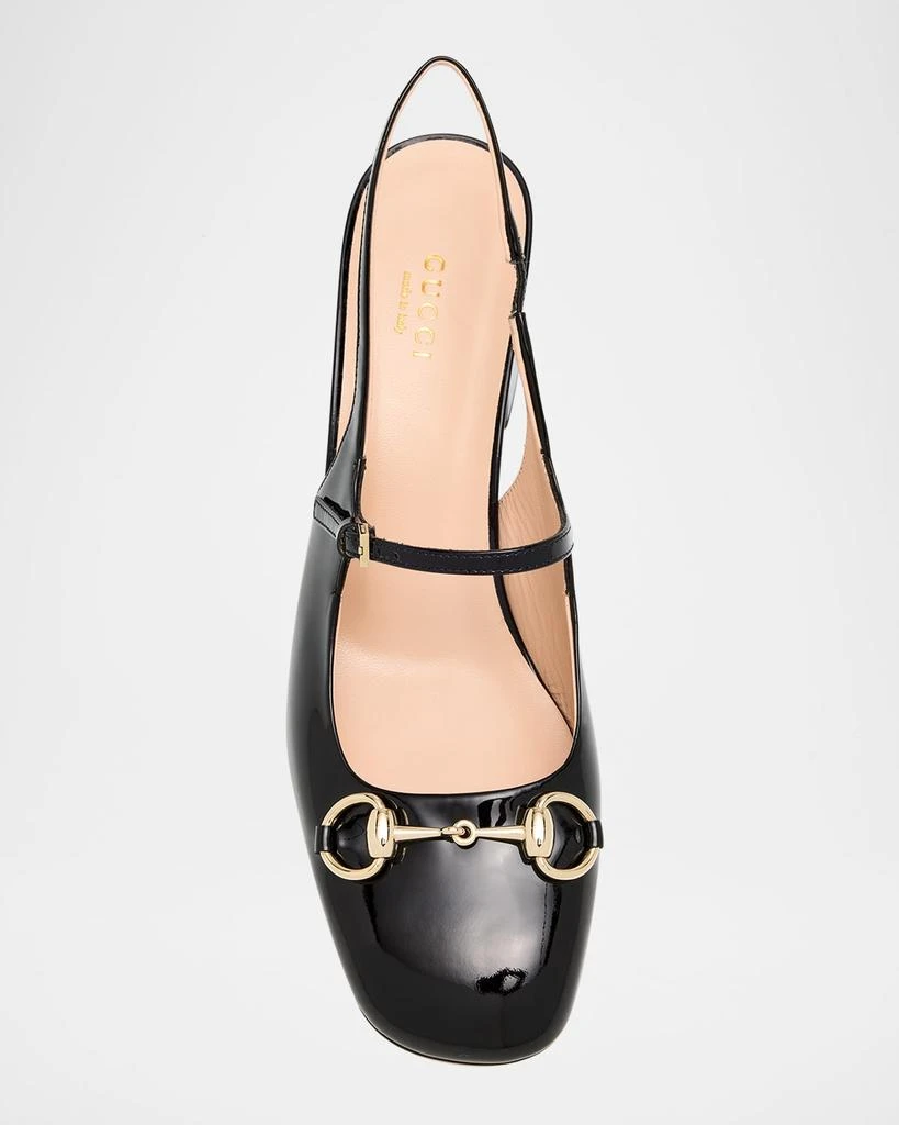 Gucci Lady Patent Bit Slingback Pumps 5