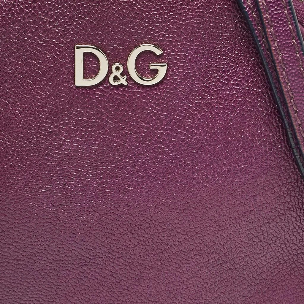 Dolce & Gabbana Dolce & Gabbana Purple Leather Ariette Round Crossbody Bag 6
