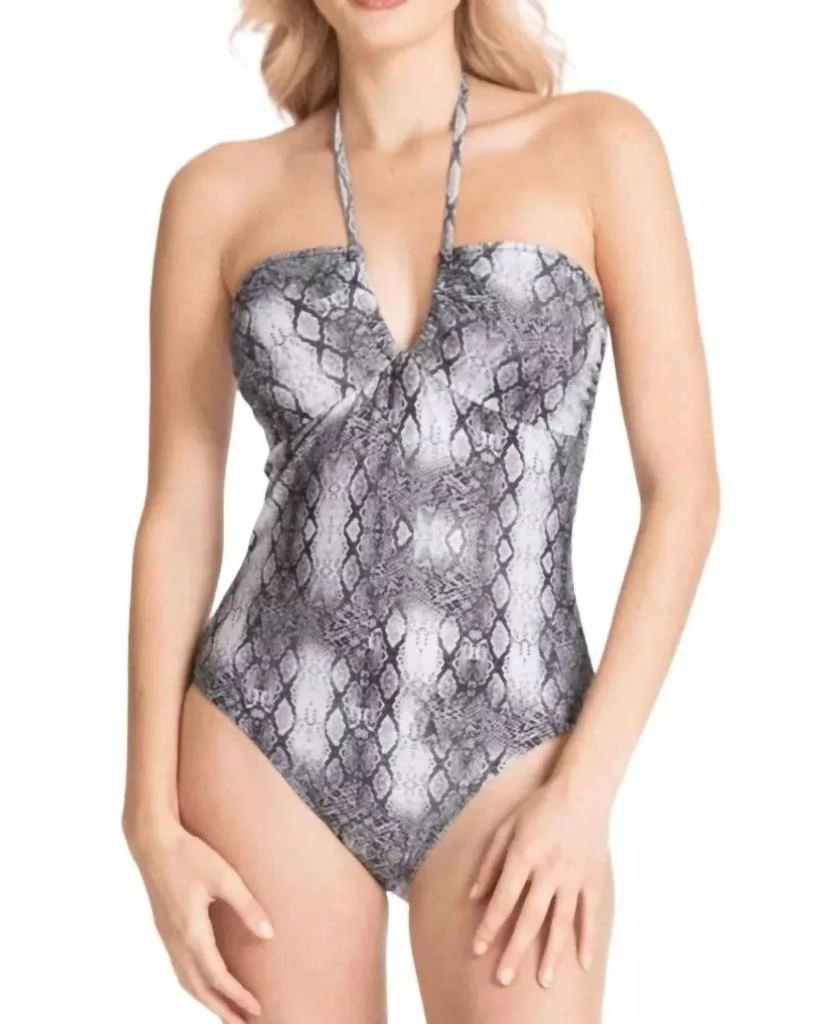 Rachel Roy Ruched Halter One Piece Swimsuit 1
