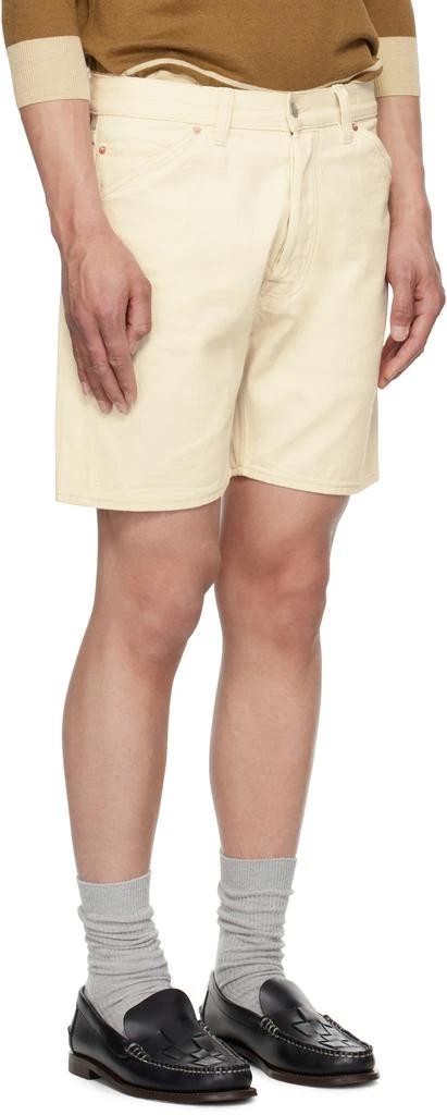 Drake's Off-White 5-Pocket Selvedge Denim Shorts 2