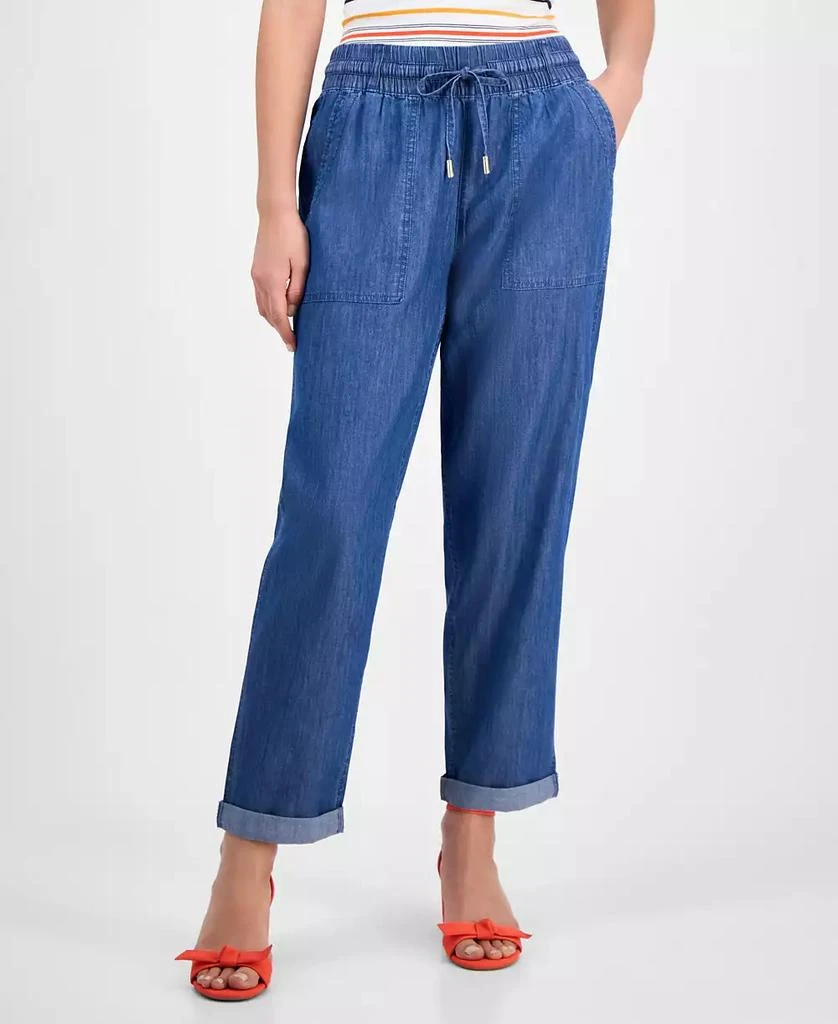 Nautica Jeans Women's Chambray Cuffed Jogger Pants 3