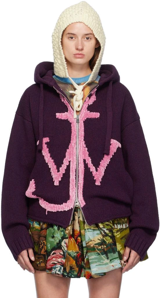 JW Anderson Purple Anchor Logo Hoodie 1