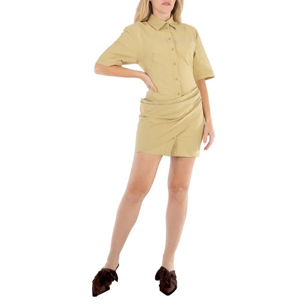 Jacquemus Ladies Light Khaki The Robe Shirt Dress