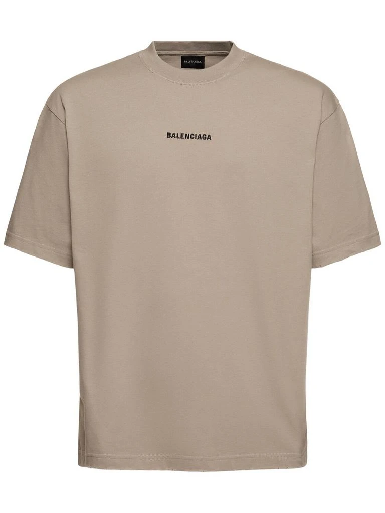 Balenciaga Vintage Effect Cotton Jersey T-shirt 1