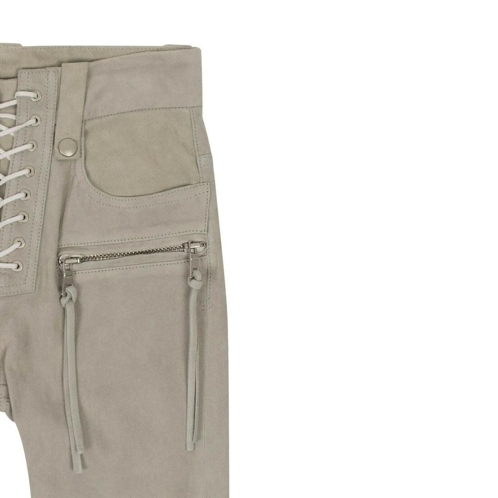 Unravel Project Suede Lace Up Skinny Pants - Gray 5