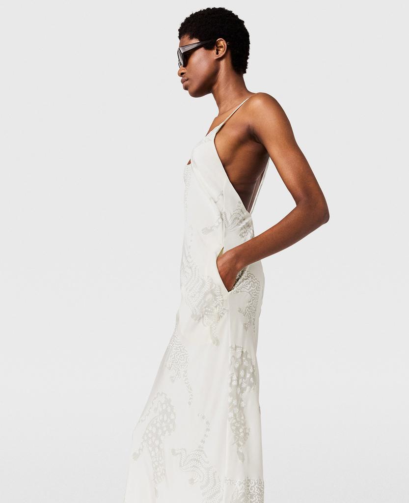 Stella McCartney Stella McCartney - Leopard Pattern Sleeveless Midi Dress, Woman, Natural, Size: 38