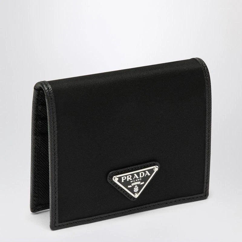 Prada  BLACK WALLET IN NYLON E SAFFIANO 1