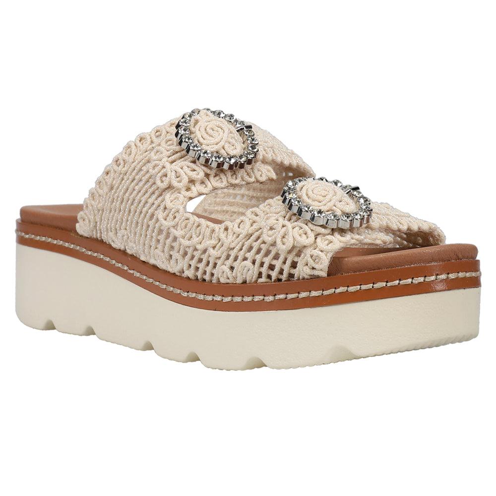 Chinese Laundry Sonder Macrame Platform Slide Sandals