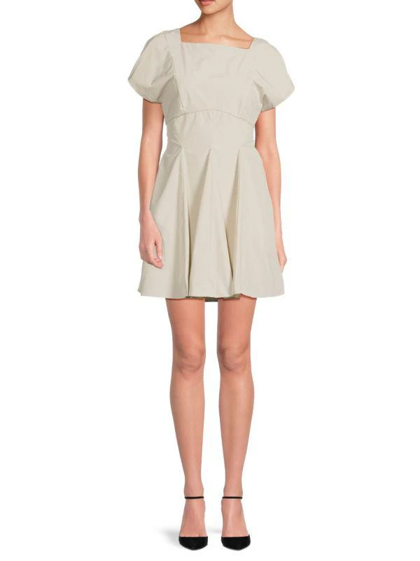 Amanda Uprichard Harper Puff Sleeve Fit & Flare Dress 1
