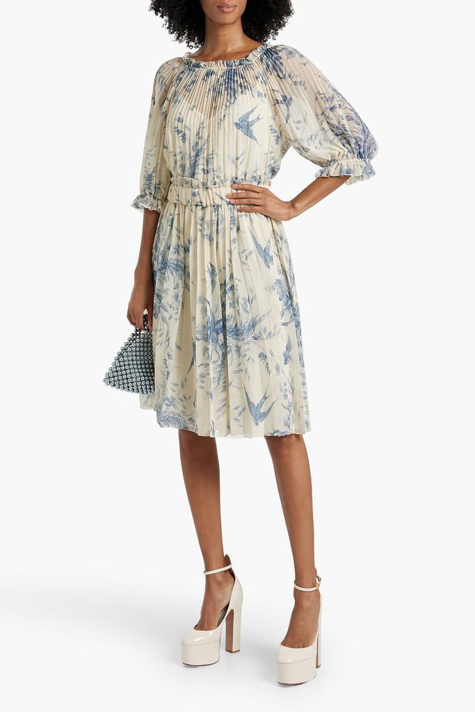 RED Valentino Pleated printed chiffon dress