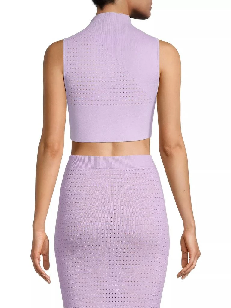 Victor Glemaud Laser-Dot Mock Turtleneck Crop Top 5