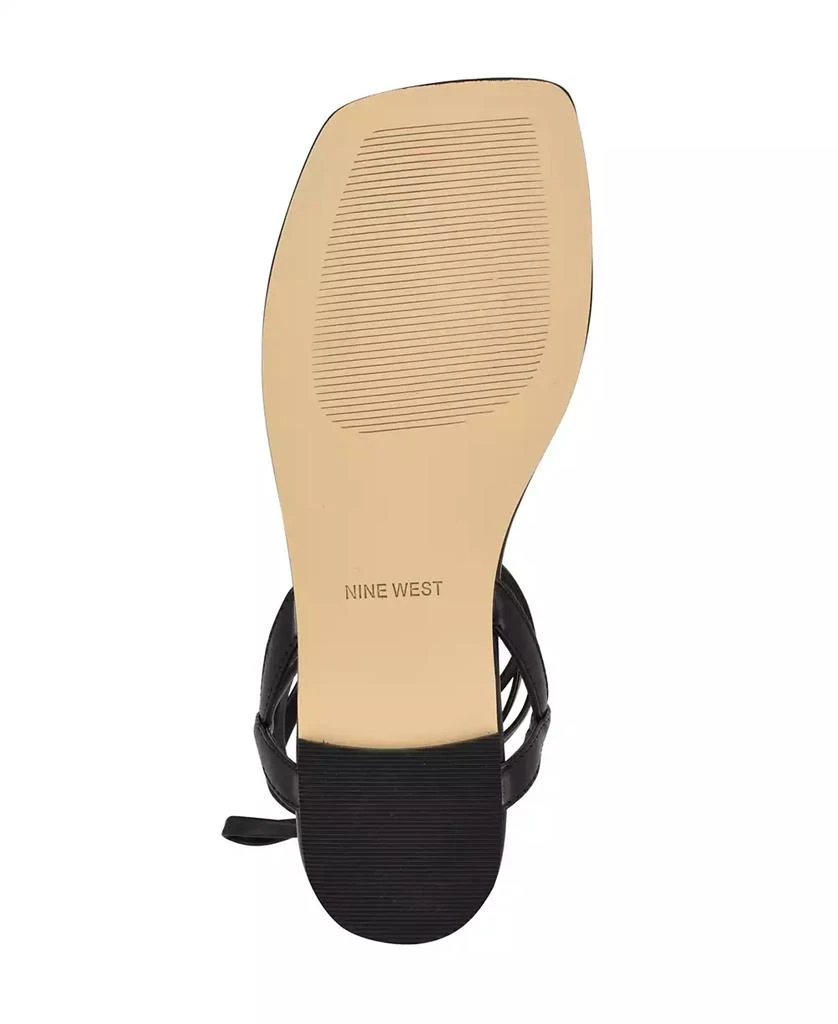 Nine West Women's Norta T-Strap Tie-Up Flat Sandals 5