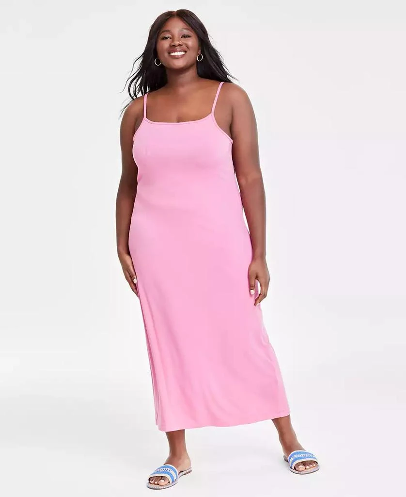 On 34th Trendy Plus Size Ribbed Midi Dress, Created for Macy's 1