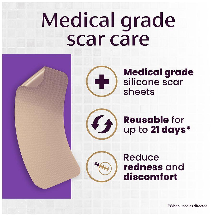 Mederma Medical Grade Silicone Scar Sheet, for Injury, Burn and Surgery Scars Small