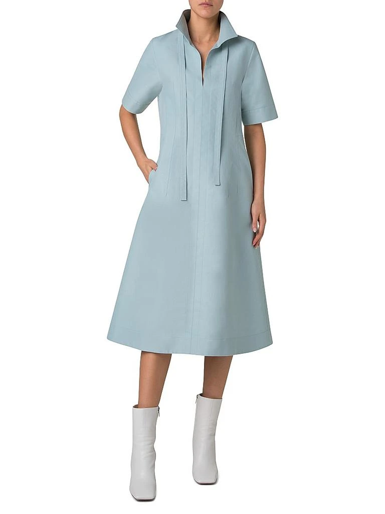 Akris Cotton-Poplin Short-Sleeve Midi-Dress 3