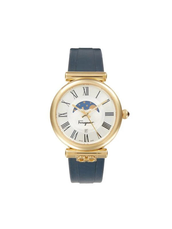 Salvatore Ferragamo IP Yellow Gold Stainless Steel & Silicone Strap Watch/40MM 1