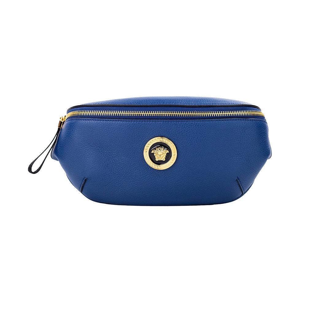 Versace Versace Small Navy Calf Leather Medusa Pendant Fanny