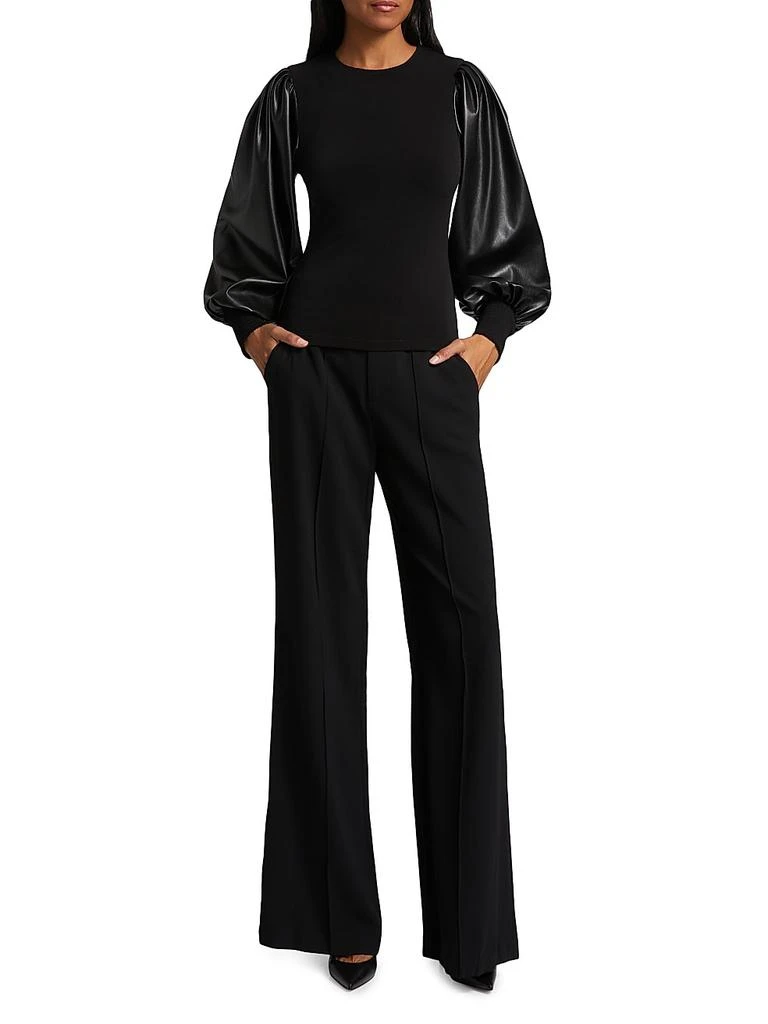 Alice + Olivia Latoria Vegan Leather Blouse 2