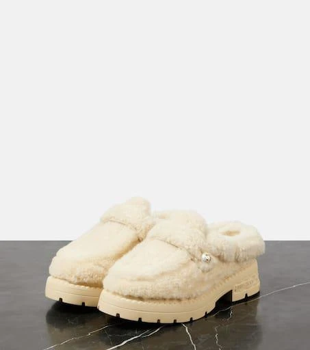 Jimmy Choo Shea shearling platform mules 4