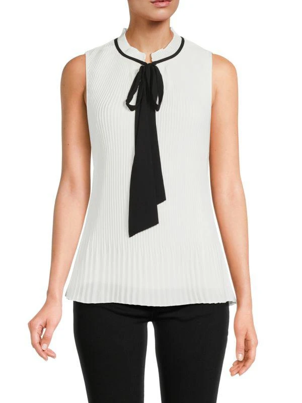 DKNY Pleated Tie Front Blouse 1