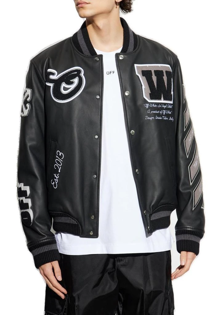 Off-White Off-White Leather Varsity Jacket 2