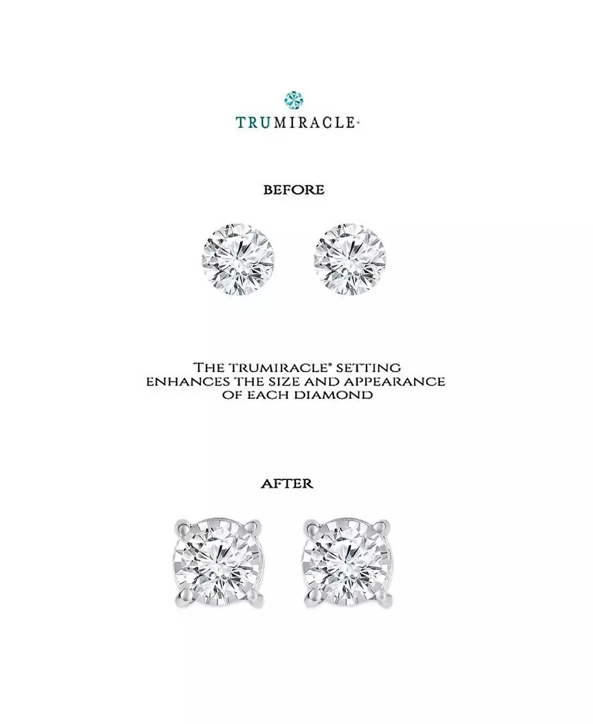TruMiracle Diamond Stud Earrings (1/2 ct. t.w.) in 14k White, Yellow or Rose Gold 4