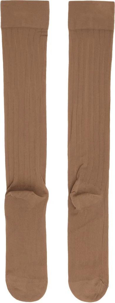 Shushu/Tong Three-Pack Tan Knitted Mid-Calf Socks 3