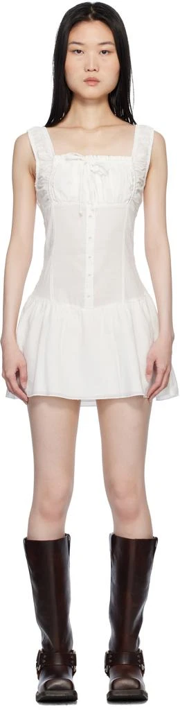Frankies Bikinis White Christa Ruffle Minidress 1