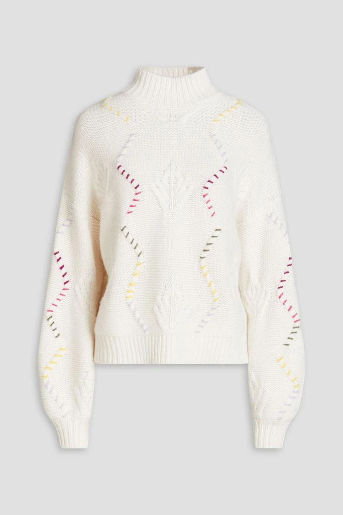 Autumn Cashmere Embroidered knitted turtleneck sweater 1