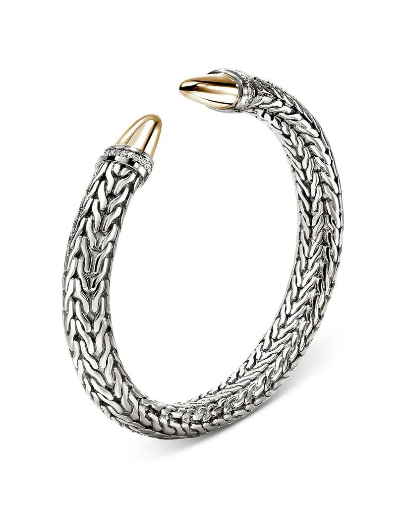 John Hardy Sterling Silver 
14K Yellow Gold Diamond Spear 50 Flex Cuff, 0.25 tcw 3