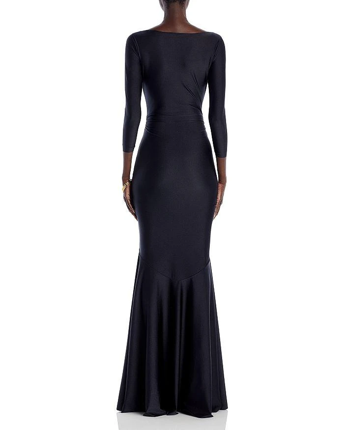 Chiara Boni Ruched Front Three Quarter Sleeve Gown 4