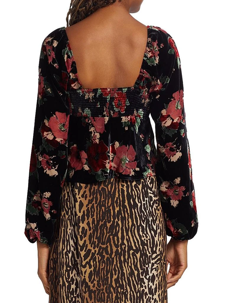 Rixo Bridgette Floral Velvet Blouse 5