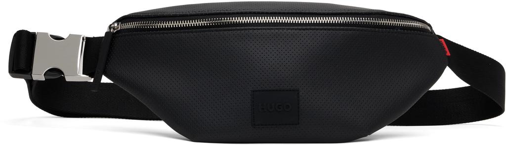 Hugo Boss Black Twill Double Flap Pocket Belt Bag - Bags