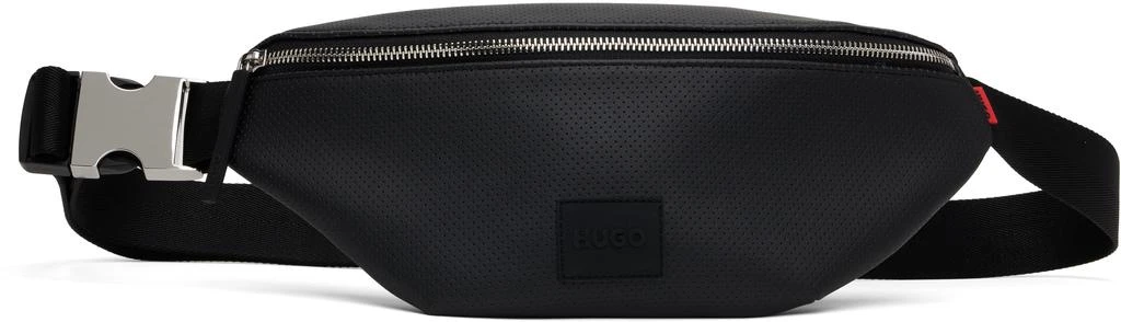 Hugo Boss Black Perforated Faux Leather Belt Bag 1