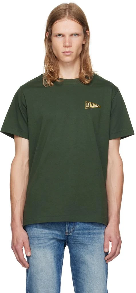 A.P.C. Green Logo-Printed T-Shirt 1