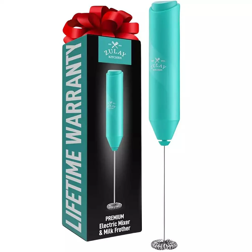 Zulay Kitchen Powerful Handheld Mini FrothMate Milk Frother Stainless Steel - No Stand