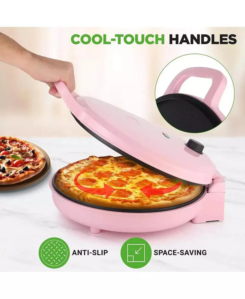 NutriChef Countertop Pizza Maker - Non-Stick Electric Pizza Oven with Cool Touch Handle and Uplift Function, Includes Spatula 5