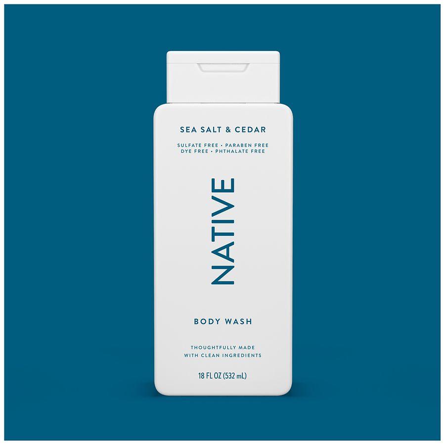 Native Body Wash, Sulfate Free, for Women and Men Sea Salt & Cedar
