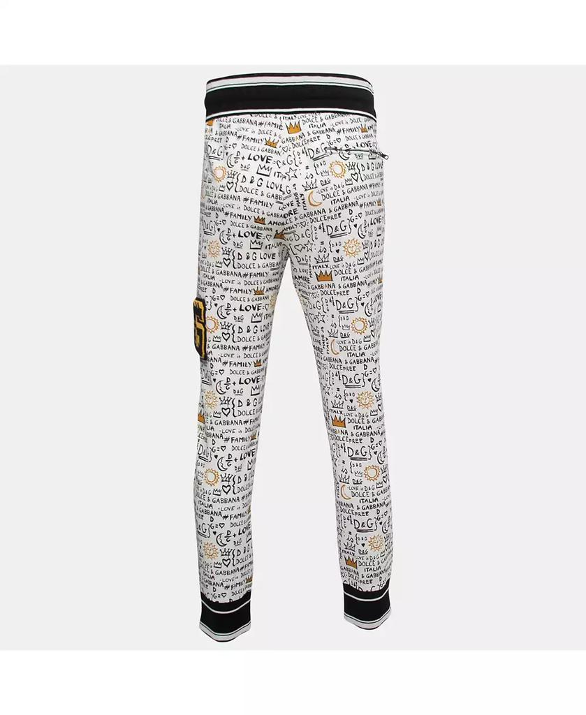 Pre-Owned Dolce & Gabbana Women's White Printed Cotton Knit Joggers